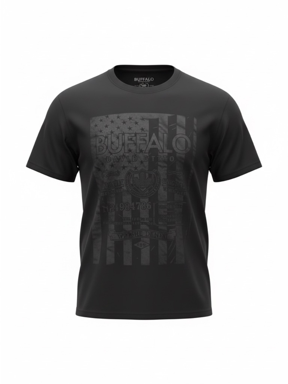 Buffalo David Bitton Black Graphic Crew Tee